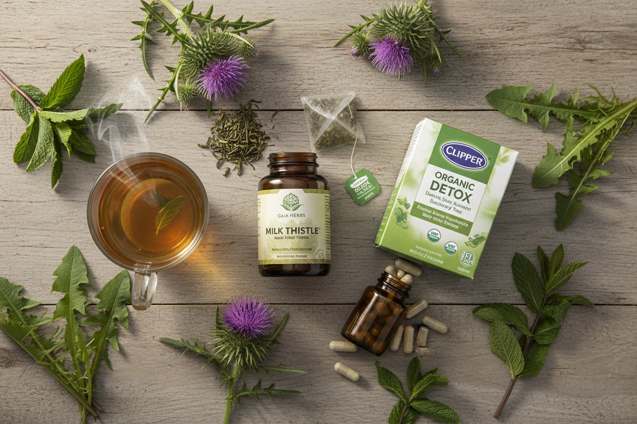 Natural Detox and Digestive Balance with Gaia Herbs Milk Thistle, Clipper Organic Tea, and Nutraceuticals