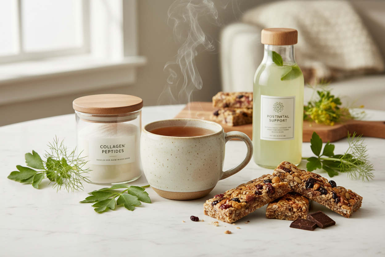 Supporting Maternal Wellness with Traditional Medicinals Mother's Milk Women's Tea, Collagen, and Nutrition Bars & Drinks