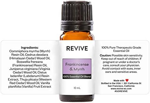 Frankincense & Myrrh 10mL Essential Oil Blend by Revive Essential Oils - 100% Pure Therapeutic Grade, for Diffuser, Humidifier, Massage, Aromatherapy, Skin & Hair Care
