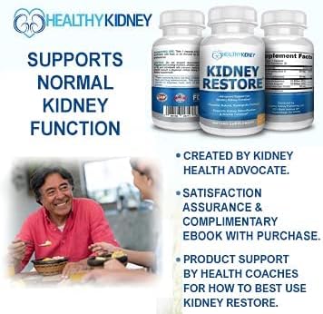 Kidney Cleanse Detox & Repair - Formulated by Kidney Health Expert Living w/Transplant - US Made Kidneys Support Supplement, Detox & Flush - Renal Vitamins 120 Capsules