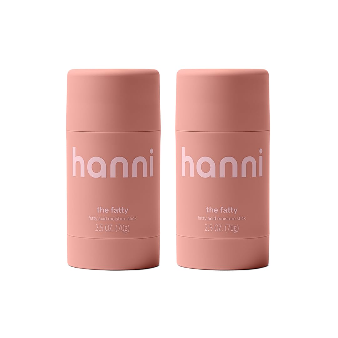 HANNI Fatty Body Moisturizer Stick with Fatty Acids, Travel Size Friendly Solid Lotion for Plumping and Hydration, Fragrance-Free and Safe for Sensitive Skin, 2.5 oz (Pack of 2)