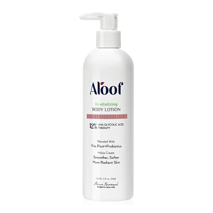 ALOOF Revitalizing Body Lotion (12oz 355ml) with 12% AHA Glycolic Acid