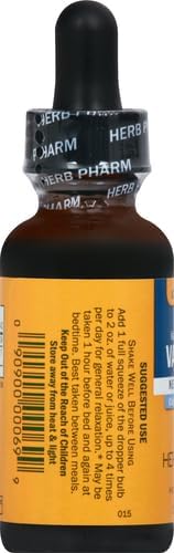 Herb Pharm Organic Valerian Root Liquid Extract, Alcohol-Free: Sleep & Relaxing, Calming Nighttime Sleep Support Supplement, Sugar-Free Herbal Supplement, 1 Oz