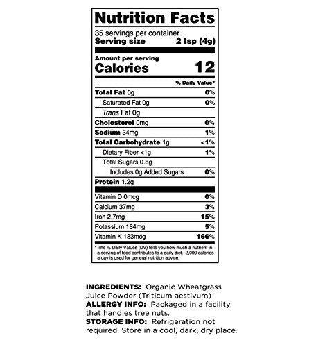 Terrasoul Superfoods Organic Wheat Grass Juice Powder, 5 Oz, Grown in Utah, Made from Nutrient Concentrated Juice, Revitalize with Green Nutrition: Smoothies, Detox Drinks, and Wellness Shots