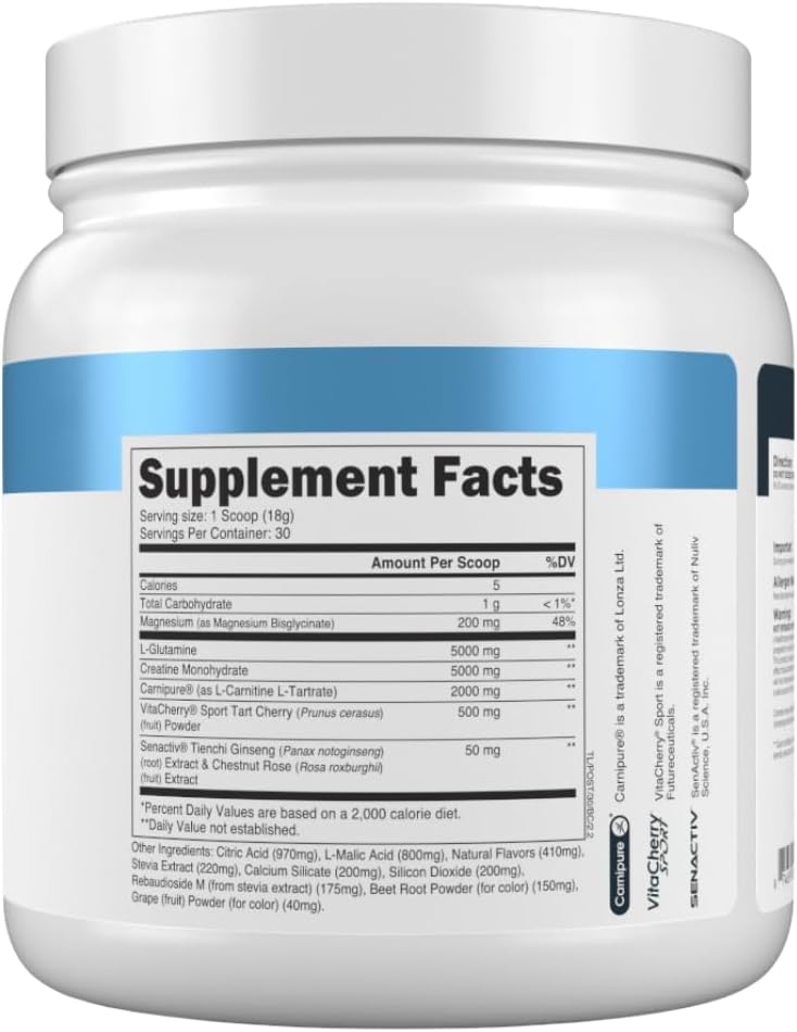 Transparent Labs Post - Post-Workout Recovery Muscle Builder with L-Glutamine, Beta-Alanine and BetaPure Betaine Anhydrous for Muscle Recovery and Muscle Building - 30 Servings, Black Cherry