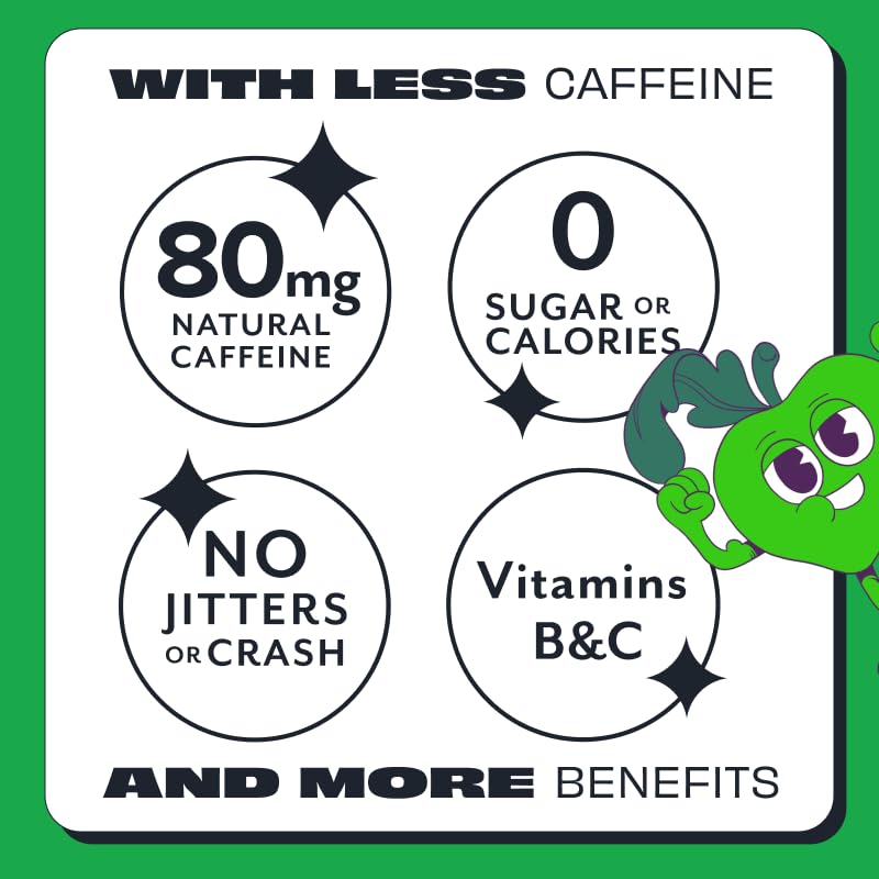 ASPIRE® Apple Acai, Healthy Energy Drink 80mg Natural Caffeine, Zero Sugar No Carbs Keto Friendly, 12 Pack Green Tea Sugar Free Drink Low Caffeine Zero Calorie