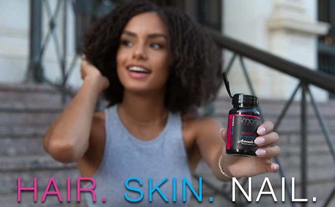 Smarter Biotin 5000mcg in Avocado Oil, Vitamin B7, Hair, Skin & Nail Support, Non-GMO, 90 Mini Liquid Softgels, No Soy