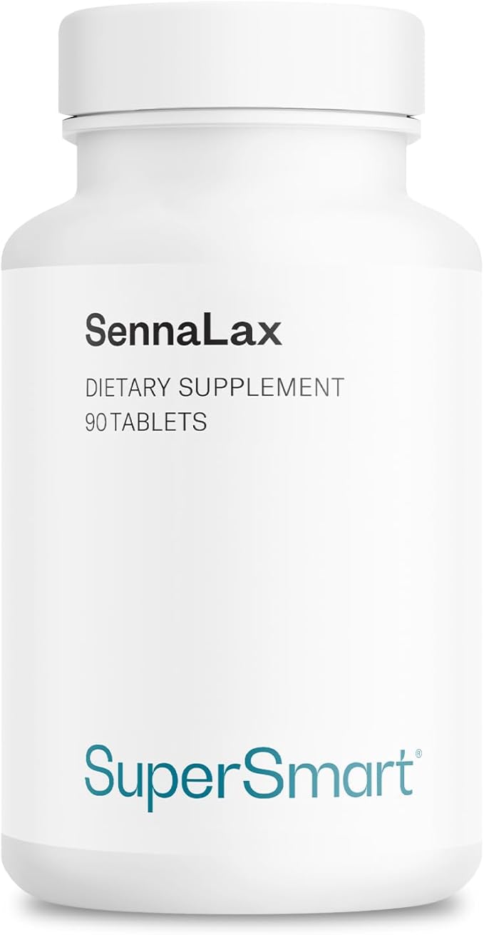 Supersmart SennaLax (Advanced Formula) - Senna Leaf Extract Supplement with Magnesium Citrate | Vegan & Gluten Free - 90 Tablets
