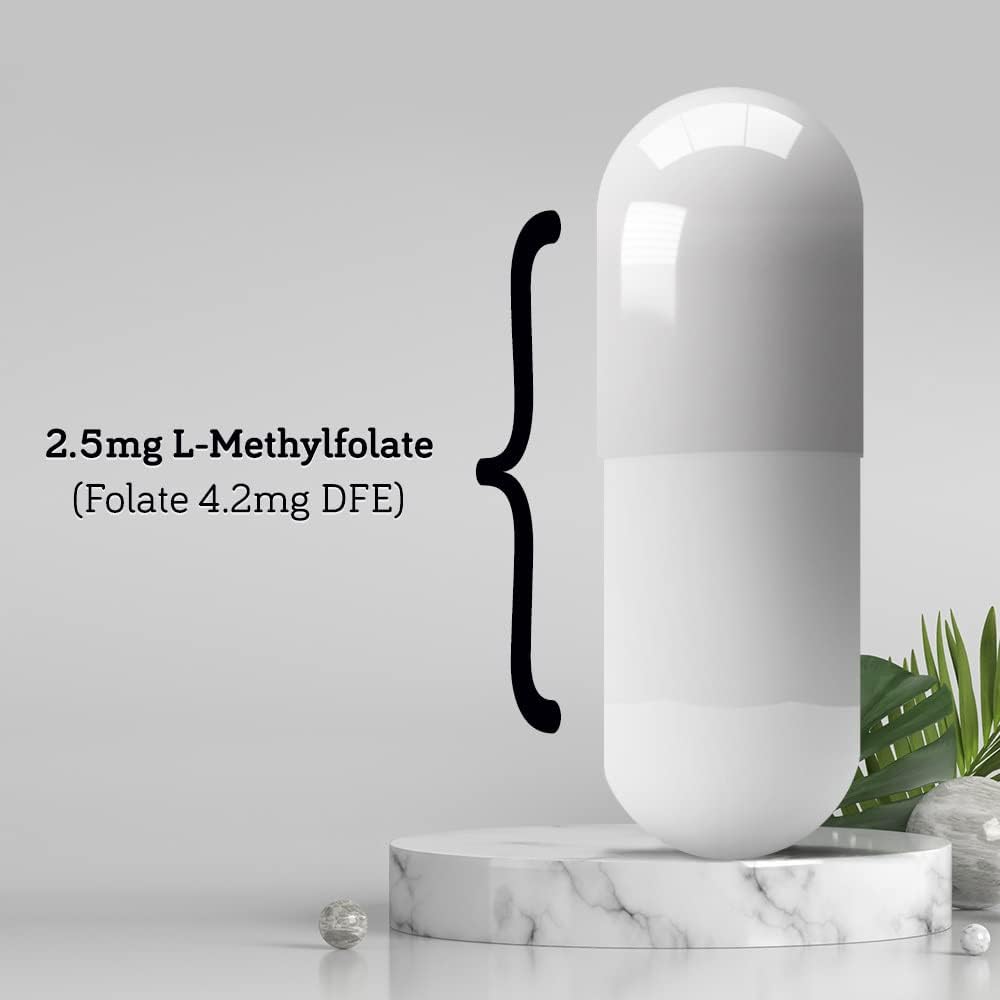 DSO L Methylfolate 2.5mg (5 MTHF Supplement) - 90 Vegan Capsules (2.5 mg) - Active L Methyl Folate Supplement for Homocysteine Control - Folic Acid Vitamin - Eco-Friendly Packaging
