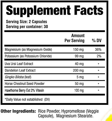 Lipitrex Natural Diuretic Water Pills with Dandelion – Herbal Support for Water-Balance; for Shoppers Searching for Diuretics for Water Retention in Legs, Feet, and Ankles