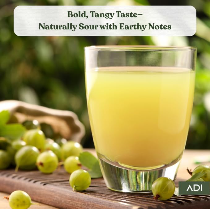 ADI Organic Amla Powder 8oz, 100% Pure Natural Amalaki Powder, Support hair growth, Indian gooseberry, Natural Vitamin C, USDA Certified