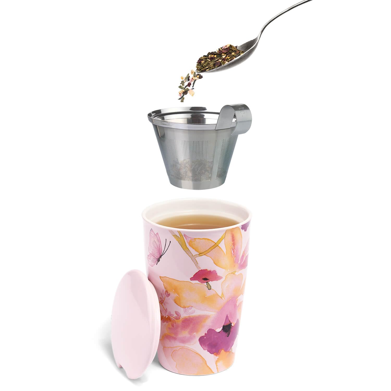 Tea Forte Raspberry Nectar Premium Loose Leaf Caffeine-Free Herbal Tea Blend Canister, Makes 35-50 Cups