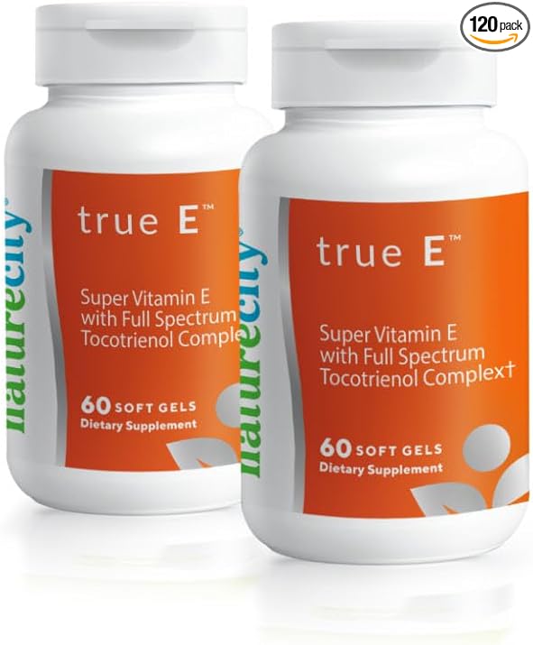 NatureCity True-E Full Spectrum Tocotrienols Vitamin E & Natural Alpha Tocopherol Supplement | Sustainable Tocotrienols from Evnol Suprabio | Non-GMO Vitamin E Complex | 120 Soft gels