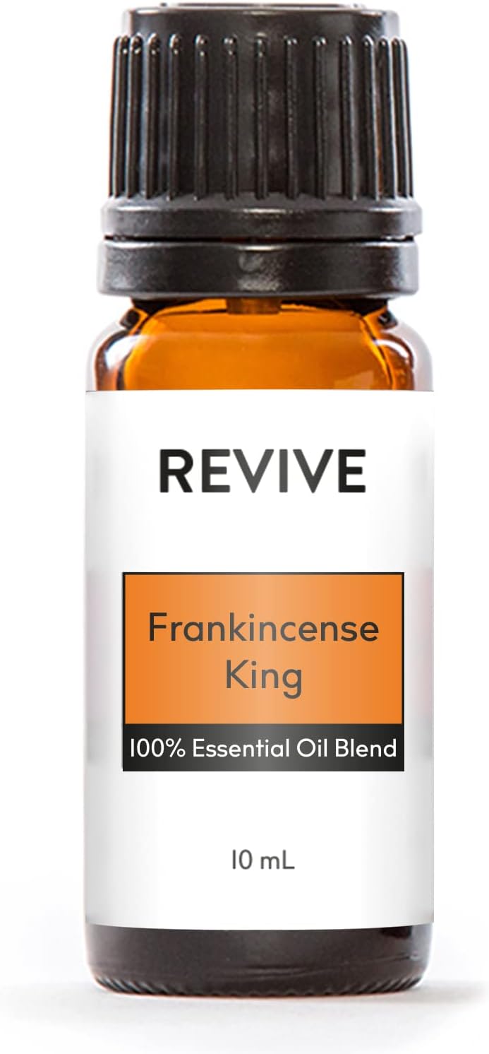 Frankincense King 10mL Essential Oil Blend by Revive Essential Oils - 100% Pure Therapeutic Grade, for Diffuser, Humidifier, Massage, Aromatherapy, Skin & Hair Care