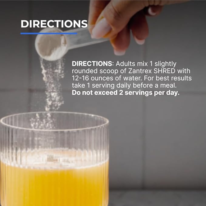 Zantrex Shred – Clean Energy Drink Powder – GLP-1 Support Supplement – Appetite Support, Weight Management, Hydration Support, Fat Burning, Metabolism Support - 200mg Caffeine - Colada Kick, 30 SVG.