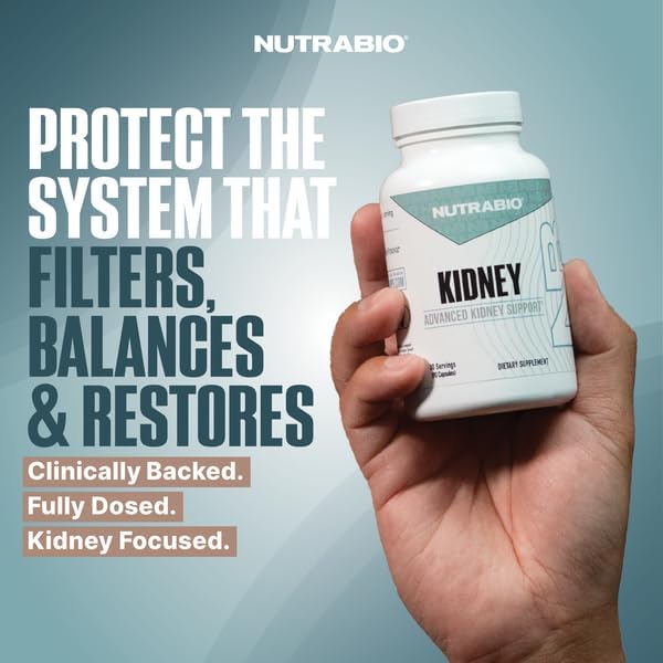 NutraBio Advanced Kidney Support Supplement- Kidney Cleanse Detox & Repair, Health Supplement- 30 Servings- 90 Capsules