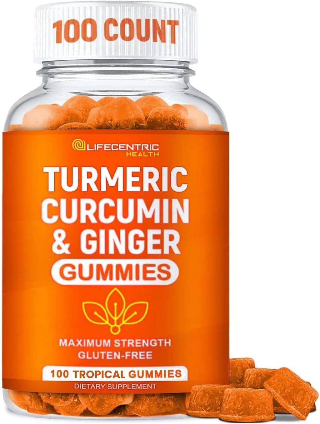 Turmeric Gummies for Adults and Kids | Max Strength Turmeric and Ginger Supplement | Vegan Organic Natural Turmeric Curcumin Gummies for Overall Health | Best Curcumin Supplement with Ginger