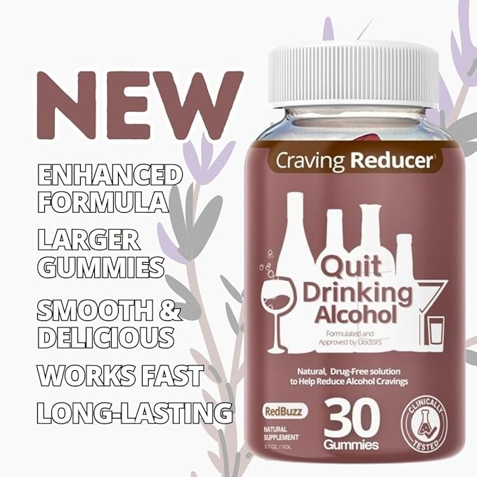 Quit Alcohol Gummies, Anti Alcohol, Support Supplement for Cravings, Liver Health, Kudzu, Milk Thistle, Holy Basil, All Natural Cleanse, Gradual Reduction, Nutrient Replenisher 30 Days