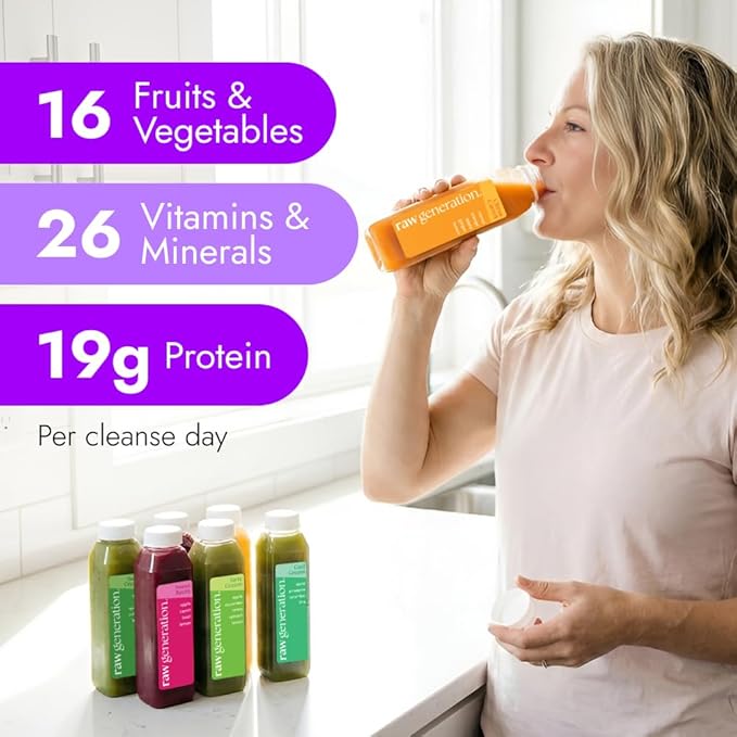 Raw Generation Skinny Juice Cleanse (3-Day) – Best Juice Cleanse for Detox and Weight Loss | Reduced Bloating & Increased Energy | 100% Raw & Cold-Pressed Juices