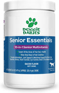 Doggie Dailies Senior Essentials Multivitamin for Dogs Soft Chews | Advanced Dog Multivitamin | Nutritional Support for Joints, Skin & Coat, Digestion, and the Immune System | Bacon Flavor | 120 Count