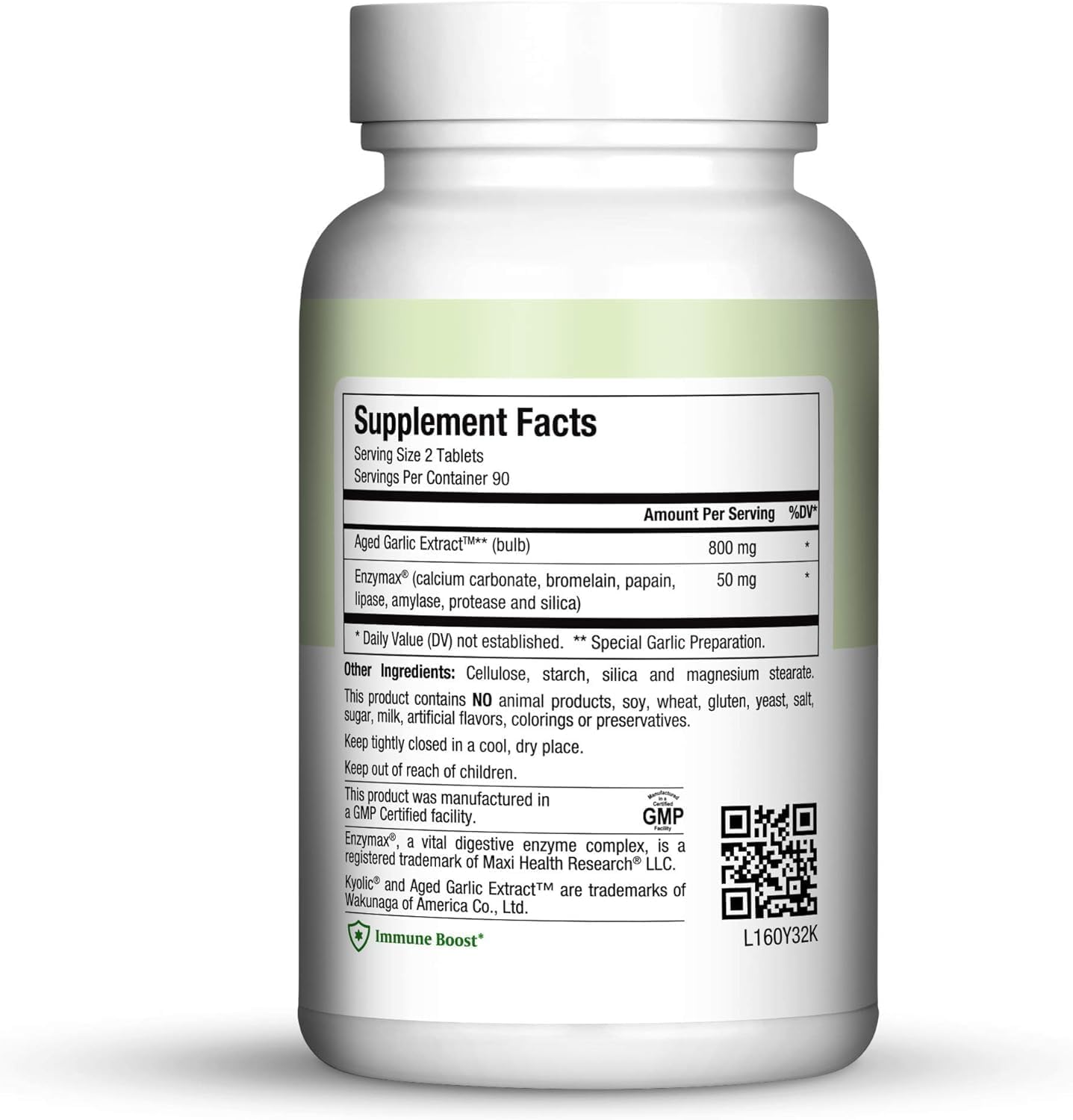 Maxi Health Kyolic Organic Garlic Supplement - Kosher Garlic Tablets with Kyolic Aged Garlic Extract for Immune Support - Vegetarian Garlic Pills (180 Count)