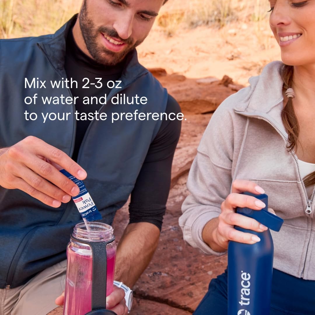 Trace Minerals Power Pak - Daily Health Support Supplement with Vitamins & Minerals - Power Packet Aids Immune Health & Hydration - Mix Powder Supports Bodily Functions - Acai Berry (90 Servings)