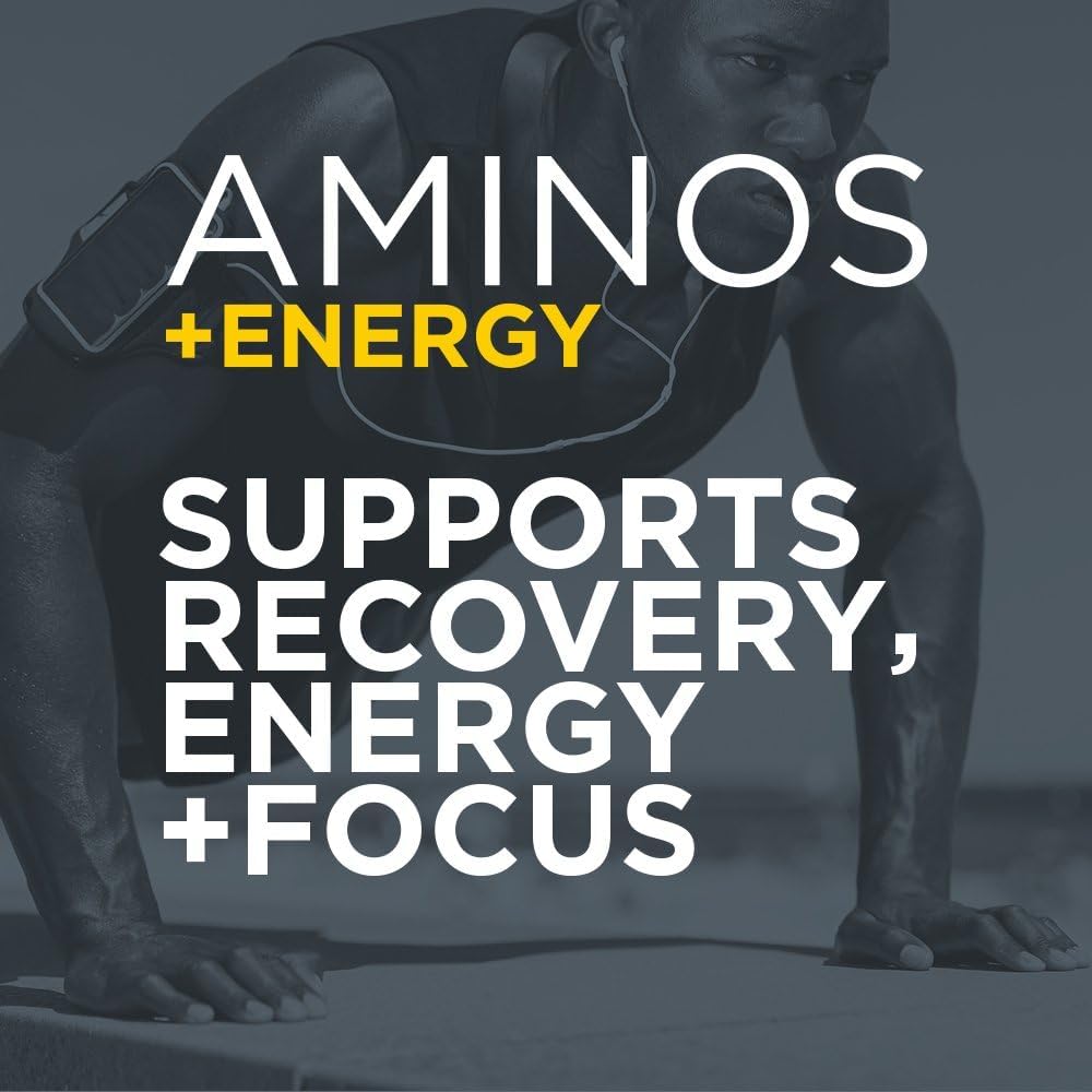 Purbolics Aminos + Energy, Supports Recovery, Energy & Focus, 95mg of Caffeine, 0 Sugar & 60 Servings (Lemon Squeeze)