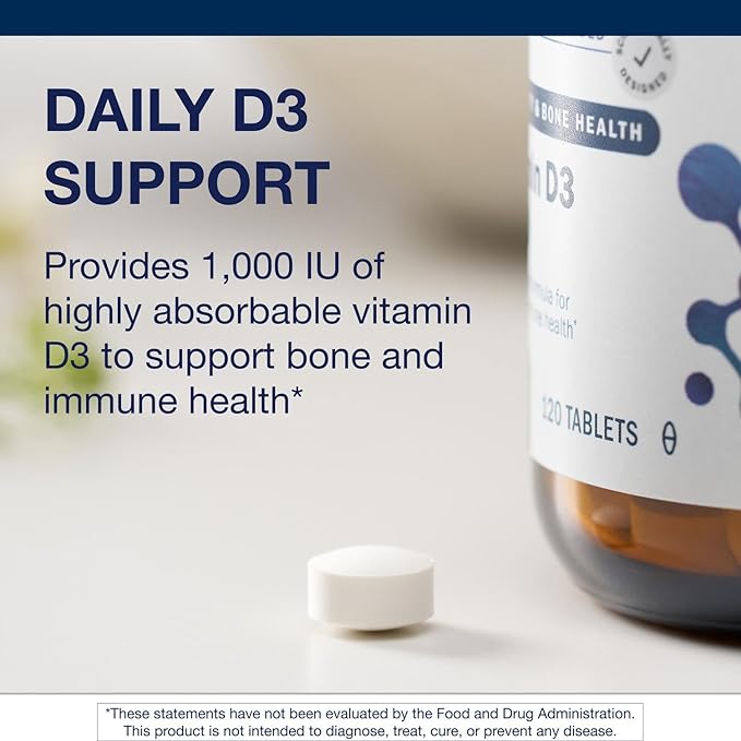Metagenics Vitamin D3 1000 IU - Vitamin D Supplement for Healthy Bone Formation, Cardiovascular Health, and Immune Support - 120 Count