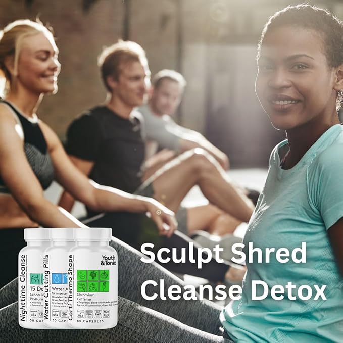 Youth & Tonic Water Cutting Pills - Natural Diuretic Complex for Temporary Water Gain, Swelling, Fluid Retention, Puffiness, Swollen Legs, Ankles, Arms, Puffy Eyes. for Men & Women with 30 Capsules