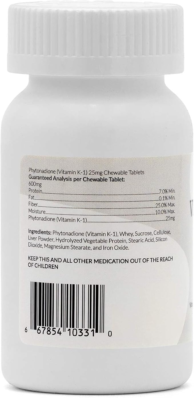 Vitamin K1 Chewable Tablets, 25mg, 50ct