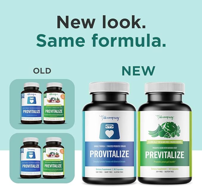 BB Company Slim Gut Bundle | Menopause Prebiotics and Probiotics for Women | Gut Vitamins for Digestive Health | Supports Joint Health & Sexy Midsection | Provitalize & Previtalize | 30 Day Supply