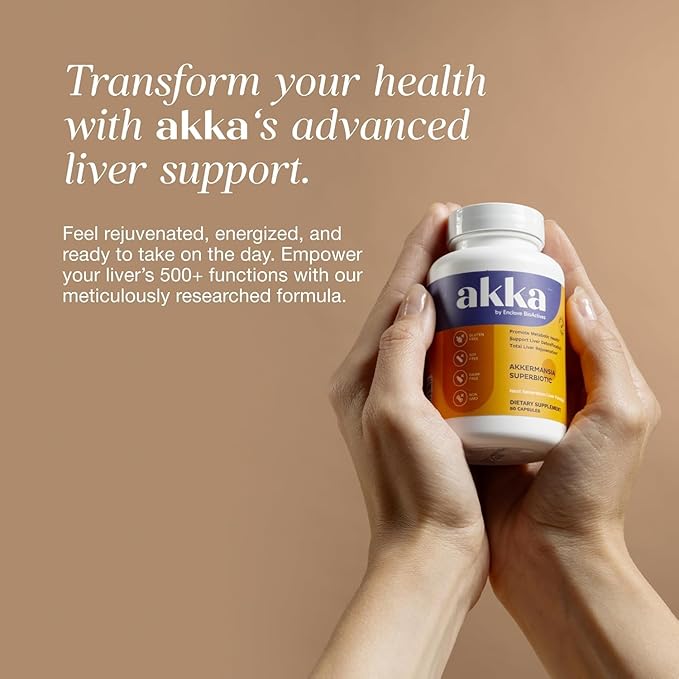AKKA 4 Pack Premium Liver Cleanse Detox & Repair Superbiotic - Supports Liver Health & Function, Boosts Energy, Digestion & Metabolism with Bioavailable Pasteurized Akkermansia, Non-GMO, Gluten-Free