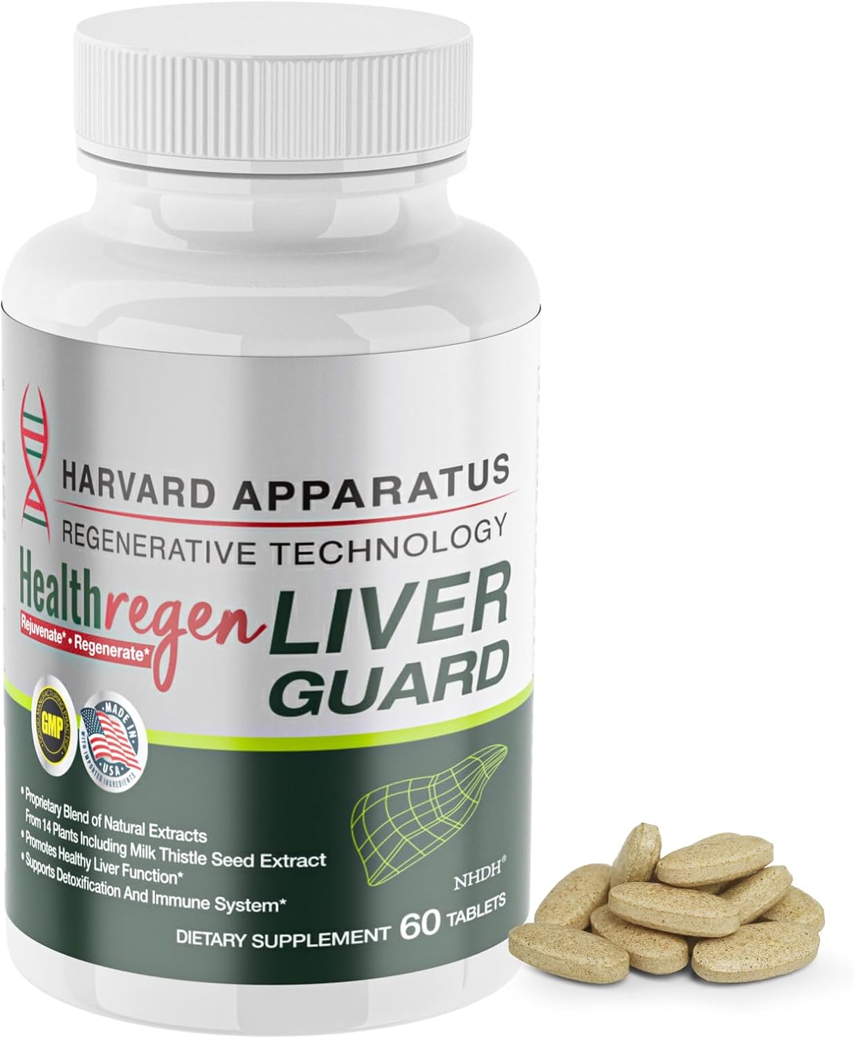Harvard Apparatus Liver Detox Supplements 2025 Formula Liver Cleanse Detox & Repair - Herbal Liver Support with 14-in-1 Milk Thisitle|Dandelion|Artichoke, Boost Energy & Digestive, 60 Tablets