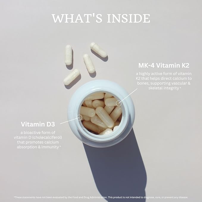 VTC VitaTradingCo. Vitamin D3 + K2 | High Potency, Bioactive Forms | 1000iu D3 + 45mcg MK-4 K2 | Boost Calcium Absorption | Immune, Heart, & Bone Support | 120 Capsules