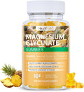 Magnesium Glycinate Gummies 1000mg, High Absorption Sugar Free Magnesium Potassium Supplement for Relaxation, Stress Relief, and Sleep Support for Adults & Kids - 90 Pineapple Gummies