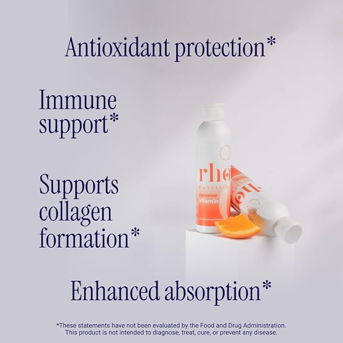 Rho Nutrition Liposomal Vitamin C – Ultra High Absorption Liquid Vitamin C Supplement - Supports Immune System, Collagen Production, and Overall Health for Men and Women