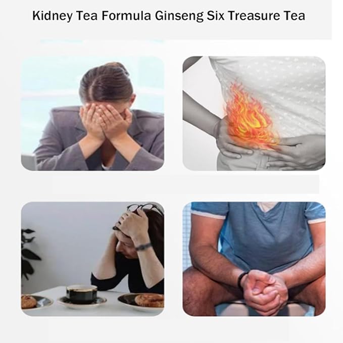 Ginseng & Mulberry Herbal Tea,Ginseng Five Treasures Tea, Kidney Formula Six Treasure Teas, Wolfberry Mulberry Herbal Goji Berry Red Date Teas Formula Traditional Chinese Blend (10bags)