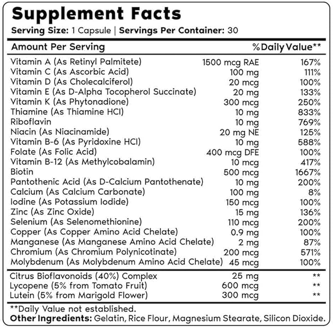 Primal Harvest Multivitamin & Liver Supplements for Women and Men Liver Support Complex with Alpha-Lipoic Acid, L-Cysteine HCL, L-Glutathione, Milk Thistle, and Spirulina