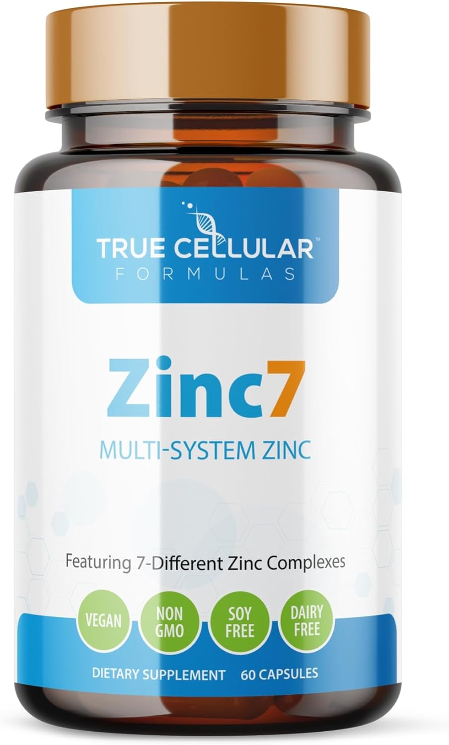 Zinc7 Daily Immune Support (50mg): Triple Action Zinc Complex for Deep Sleep, Mental Clarity & Strong Immunity | Natural Energy, Hormone & Metabolism Support | 60 Vegan Capsules