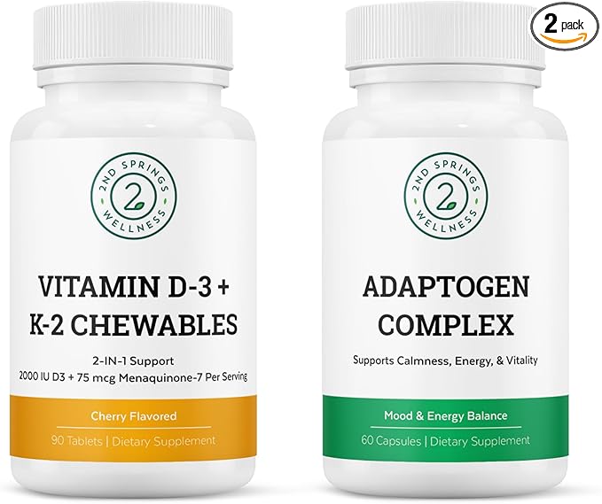 Adaptogen Complex & Vitamin D3+K2 Chewables Bundle