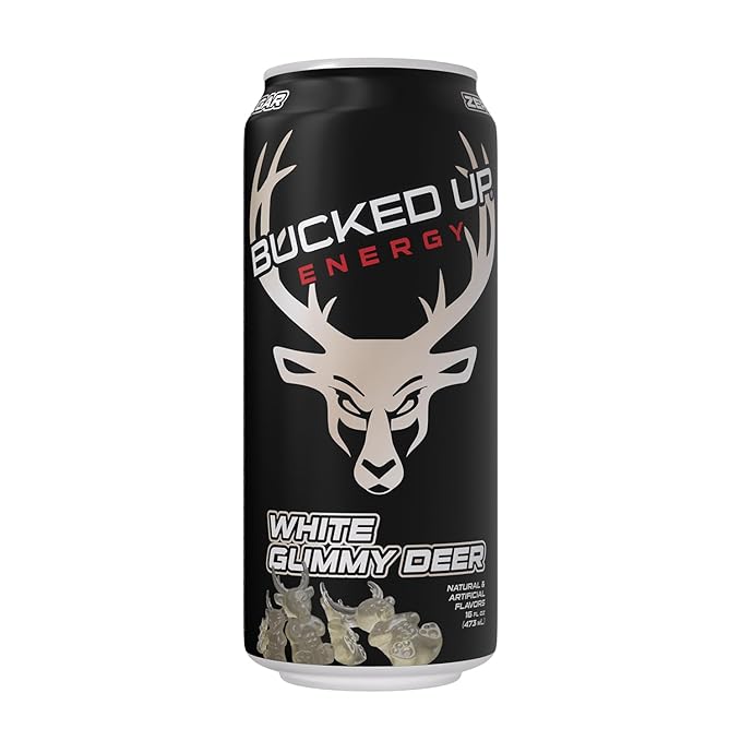 Energy Drink 300mg (White Gummy Deer) (12 CT) Bucked Up