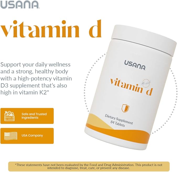 USANA Vitamin D Maximum-Strength 2,000 IU Vitamin D Supplement to Support an Already Healthy Immune System* - 84 Tablets