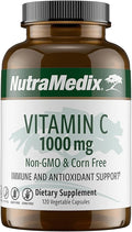 NutraMedix Corn-Free Vitamin C Capsules - Antioxidant & Seasonal Immune Support - Vitamin C Supplement with Ascorbic Acid Sourced from Tapioca - 1000 mg (120 Vegetable Capsules)