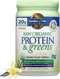 Garden of Life Raw Organic Protein & Greens Vanilla - Vegan Protein Powder for Women and Men, Plant and Pea Proteins, Greens & Probiotics, Gluten Free Low Carb Shake Made Without Dairy 20 Servings