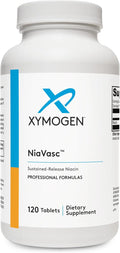 XYMOGEN NiaVasc Niacin 500mg - Sustained-Release Niacin for a Lesser Flushing Effect - Supports The Maintenance of Healthy Blood Lipids (120 Time-Release Tablets)