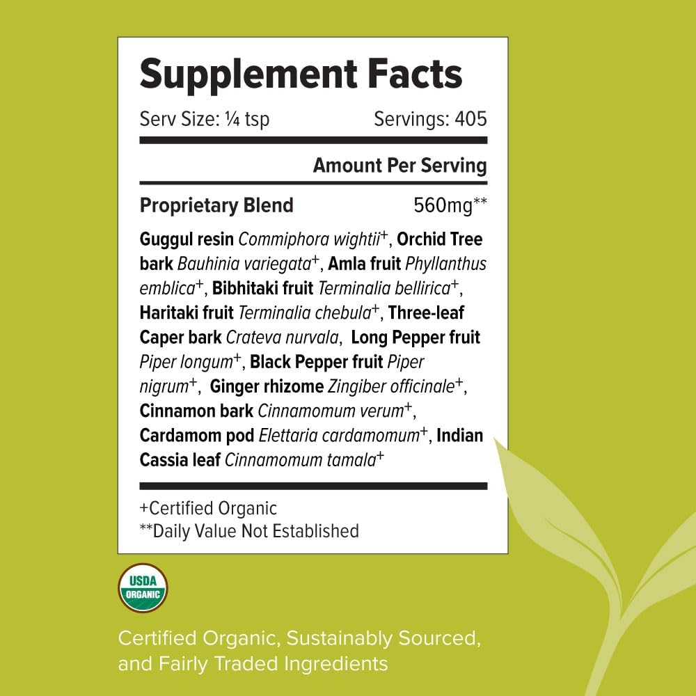 Banyan Botanicals Organic Kanchanar Guggulu Powder – Traditional Ayurvedic Guggulu Formula – Ayurvedic Herbs for Healthy Elimination of Natural Toxins* – ½ lb. – Non-GMO Sustainably Sourced Vegan