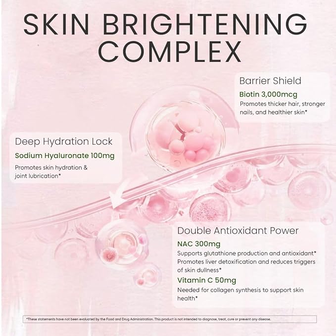 Women's Skin & Beauty Complex, Skin Brightening, Hair, Skin & Nails Health, Cellular Health, Antioxidant Support, Vegan, Non-GMO, Made in USA, 90 Servings