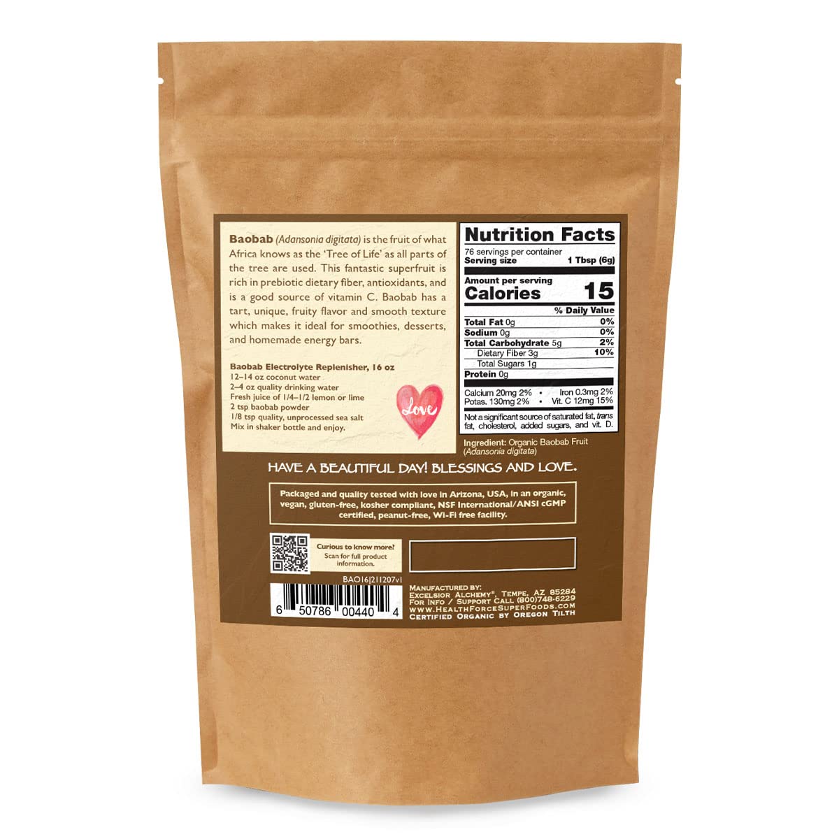 Baobab Fruit - 16 oz Powder