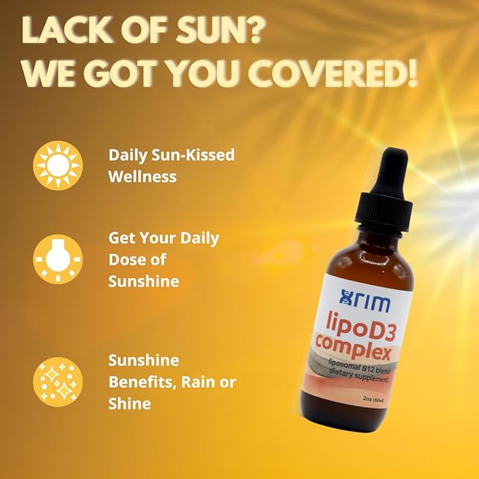 xrim LipoD3 Complex – Liposomal Vitamin D3 5000 IU + K2, Selenium & CoQ10 | High Absorption Liquid Supplement – 30 Servings (2oz)