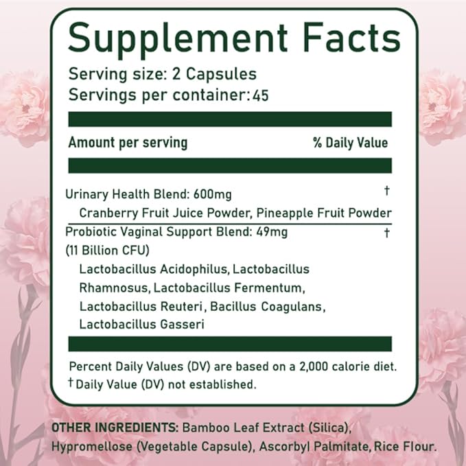 Feminine Balance & Hormone Support Capsules – Vaginal & Urinary Wellness, Healthy Flora, Hormone Health, Energy Vitality – LactoSpore, Cranberry, Pineapple & Primal Organ Blend, 90 Count
